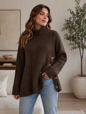 Cloth By Design Green Turtleneck Sweater Size M